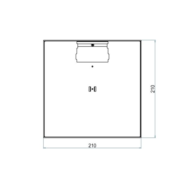 Produktbild UBD 212 001  -  Unterflur-Bodendose UBD 210 inkl. belegtem Deckel aus 4mm SVZ, ohne Schutzkante, mit Ausschnitt